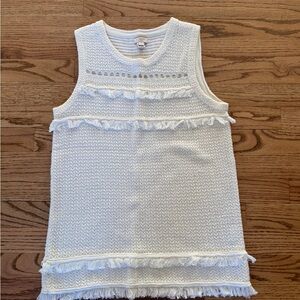 J. Crew Cream Knit Scoop Neck  Top. Size Small